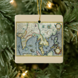 Ornamento De Cerâmica Mapa antigo do Sudeste Asiático por Mercator / Hon