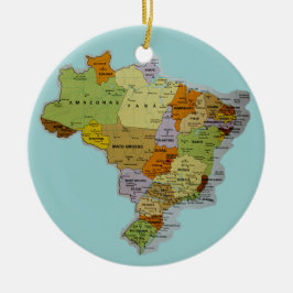 Ornamento De Cerâmica Mapa brasileiro