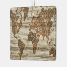 Mapa castanho da impressão mundial