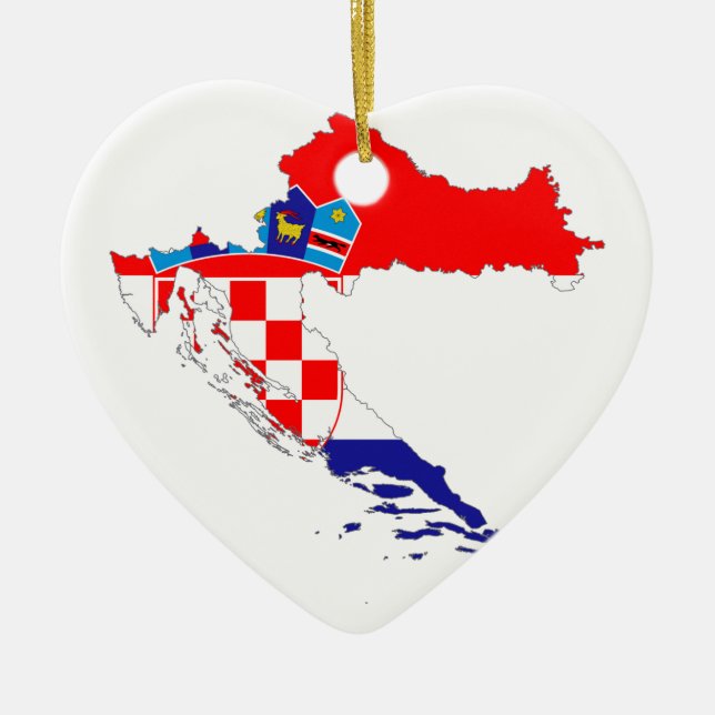 Ornamento De Cerâmica Mapa da bandeira de Croatia (Frente)