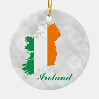 Ornamento De Cerâmica Mapa da bandeira irlandesa