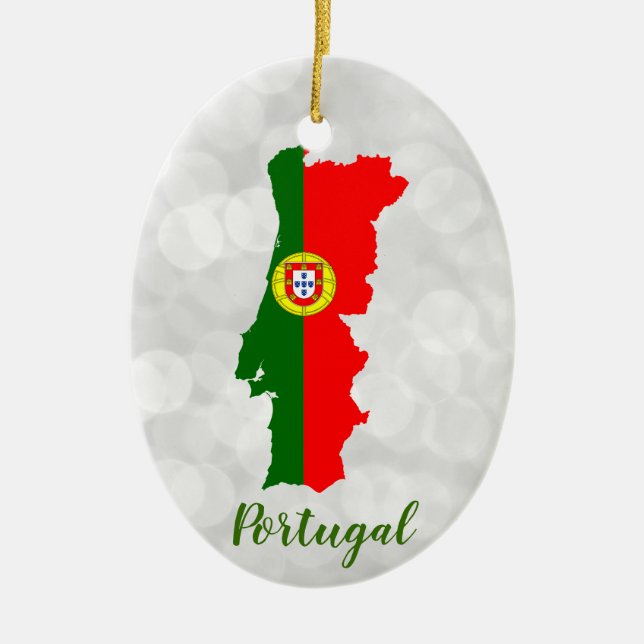 Ornamento De Cerâmica Mapa da bandeira portuguesa (Frente)