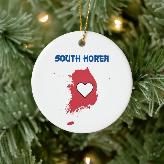 Ornamento De Cerâmica Mapa da Coreia do Sul (Árvore)