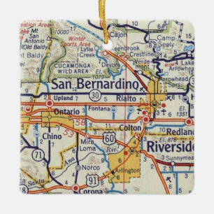 Ornamento De Cerâmica Mapa da estrada de San Bernadino