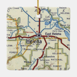 Ornamento De Cerâmica Mapa da Helena MT Vintage