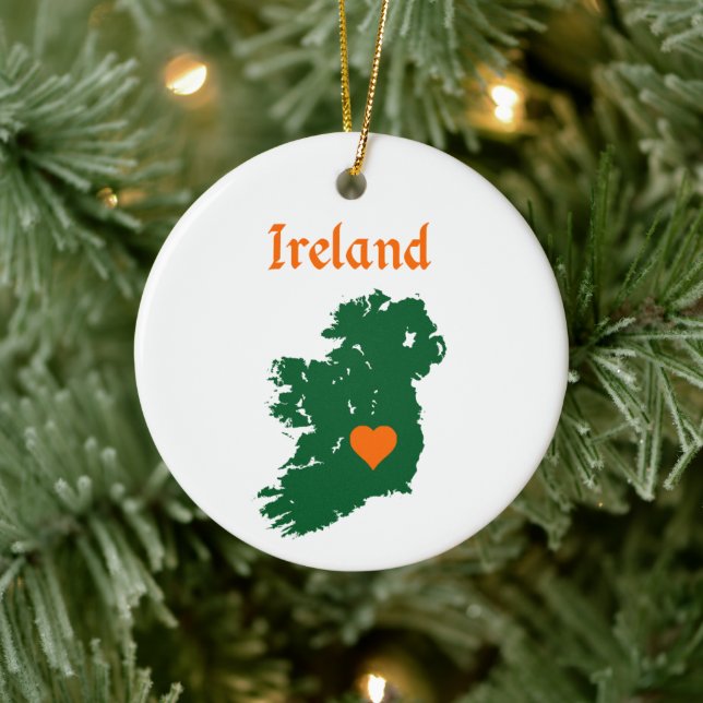 Ornamento De Cerâmica Mapa da Irlanda (Árvore)