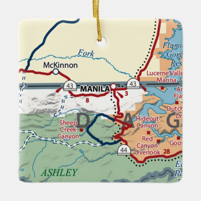 Ornamento De Cerâmica Mapa da Manila UT (Frente)