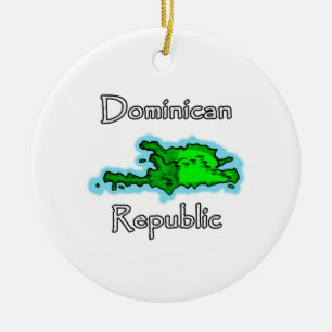 Ornamento De Cerâmica Mapa da República Dominicana