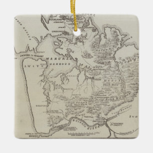 Ornamento De Cerâmica Mapa da terra entre Auckland & rio de Waikato
