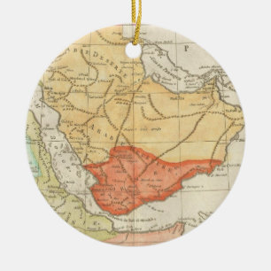 Ornamento De Cerâmica Mapa da Vintage da Arábia Saudita (1780)