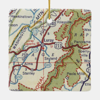 Ornamento De Cerâmica Mapa da Vintage do Luray VA