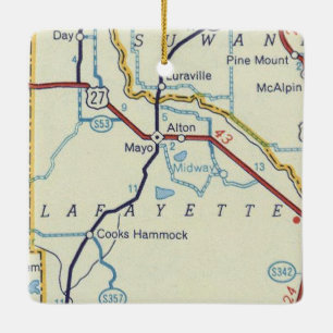 Ornamento De Cerâmica Mapa da Vintage Mayo FL
