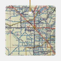 Mapa da Vintagem da CA Fresno