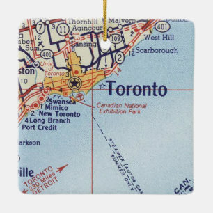 Ornamento De Cerâmica Mapa da Vintagem de Toronto