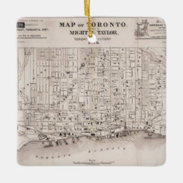 Ornamento De Cerâmica Mapa da Vintagem de Toronto