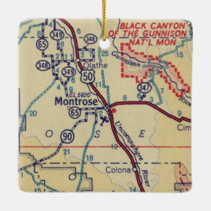 Ornamento De Cerâmica Mapa da Vintagem do CO Montrose