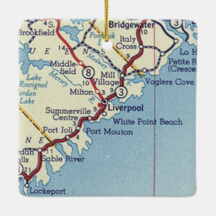 Ornamento De Cerâmica Mapa da Vintagem do Liverpool NS