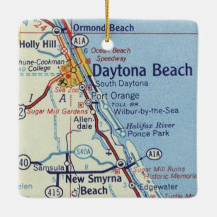Ornamento De Cerâmica Mapa Daytona Beach Classic