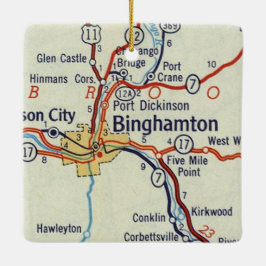 Ornamento De Cerâmica Mapa de 50 Binghamton NY