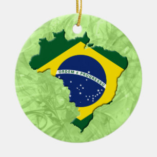 Ornamento De Cerâmica Mapa de Brasil