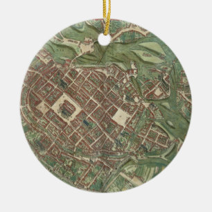 Ornamento De Cerâmica Mapa de Bratislava, 'de Civitates Orbis Terrarum