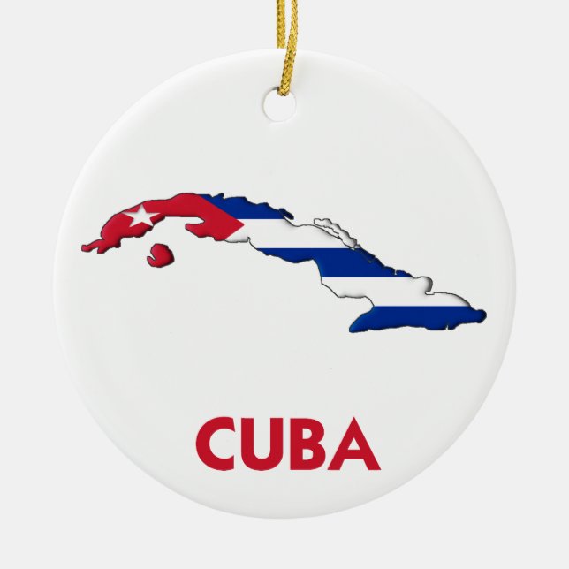ORNAMENTO DE CERÂMICA MAPA DE CUBA (Frente)