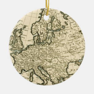 Ornamento De Cerâmica Mapa de Europa por Guilherme Raynal