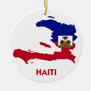 ORNAMENTO DE CERÂMICA MAPA DE HAITI