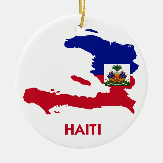 ORNAMENTO DE CERÂMICA MAPA DE HAITI (Frente)