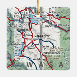 Ornamento De Cerâmica Mapa de Heber City Utah