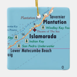 Ornamento De Cerâmica Mapa de Islamorada na Flórida