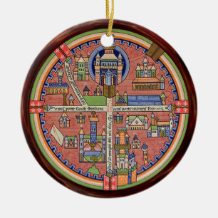 Ornamento De Cerâmica Mapa de Jerusalém
