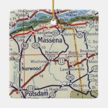 Mapa de Massena NY Vintage