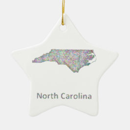 Ornamento De Cerâmica Mapa de North Carolina