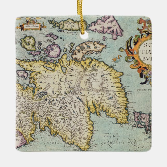 Ornamento De Cerâmica Mapa de Scotland | Miliaria Scotia (Frente)