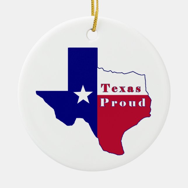 Ornamento De Cerâmica Mapa de Sinalizador Ortod do Texas (Frente)
