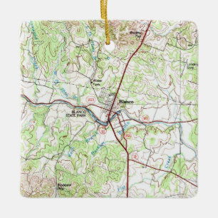 Ornamento De Cerâmica Mapa de Tópicos do Blanco TX