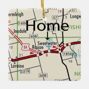 Ornamento De Cerâmica Mapa de TX em água doce