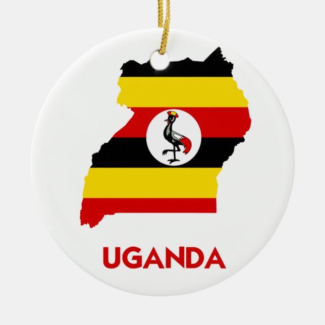 ORNAMENTO DE CERÂMICA MAPA DE UGANDA (Frente)