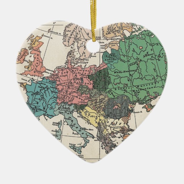 Ornamento De Cerâmica Mapa de viagens vintage (Frente)