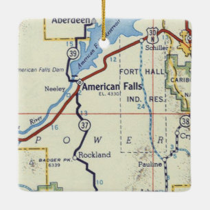 Ornamento De Cerâmica Mapa de Vintage de Incêndios Americanos