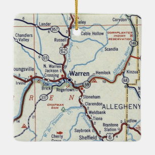 Ornamento De Cerâmica Mapa de Vintagens do PA Warren