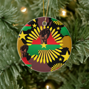 Ornamento De Cerâmica Mapa do Burkina Faso, Bandeira e Resistência à Rev