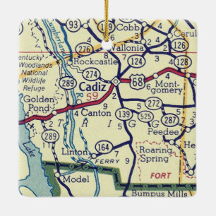 Ornamento De Cerâmica Mapa do Cádis KY Vintage