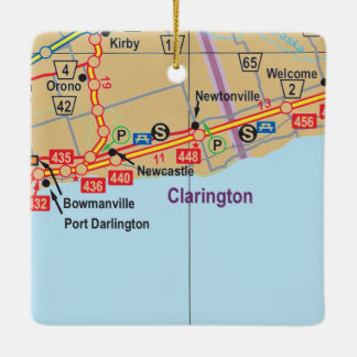 Ornamento De Cerâmica Mapa do Clarington Ontario