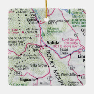 Ornamento De Cerâmica Mapa do CO de Salida