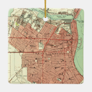 Ornamento De Cerâmica Mapa do Corpus Christi TX 1951