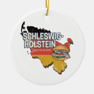 Ornamento De Cerâmica Mapa do Estado Federal de Schleswig-Holstein Alema