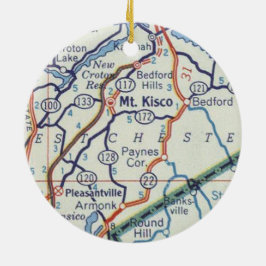 Ornamento De Cerâmica Mapa do Kisco Vintage
