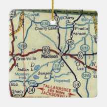 Mapa do Madison Florida Vintage